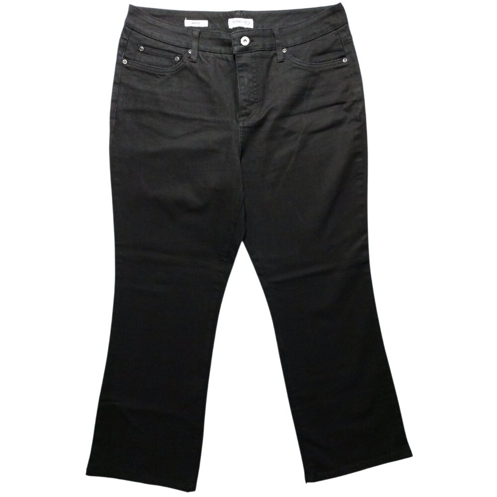 St John's Bay Women's Black Bootcut Jeans Size 14P Petite